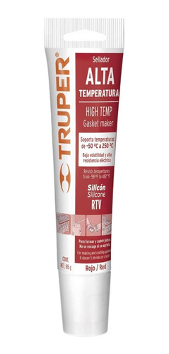 SILICONA ROJO TEMPERATURA 85G TRUPER