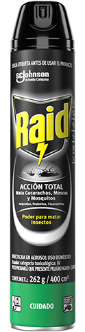 RAID ACCION TOTAL MATA CUCARACHA MOSCAS MOSQUITOS 262G