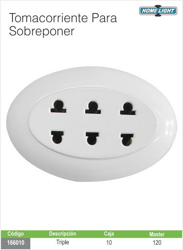 TOMA SOBREPONER TRIPLE DELUXE HOME LIGHT 