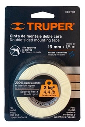 CINTA DOBLE CONTACTO 19XMMX1.5M TRUPER