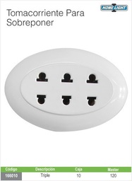 TOMA SOBREPONER TRIPLE DELUXE HOME LIGHT 